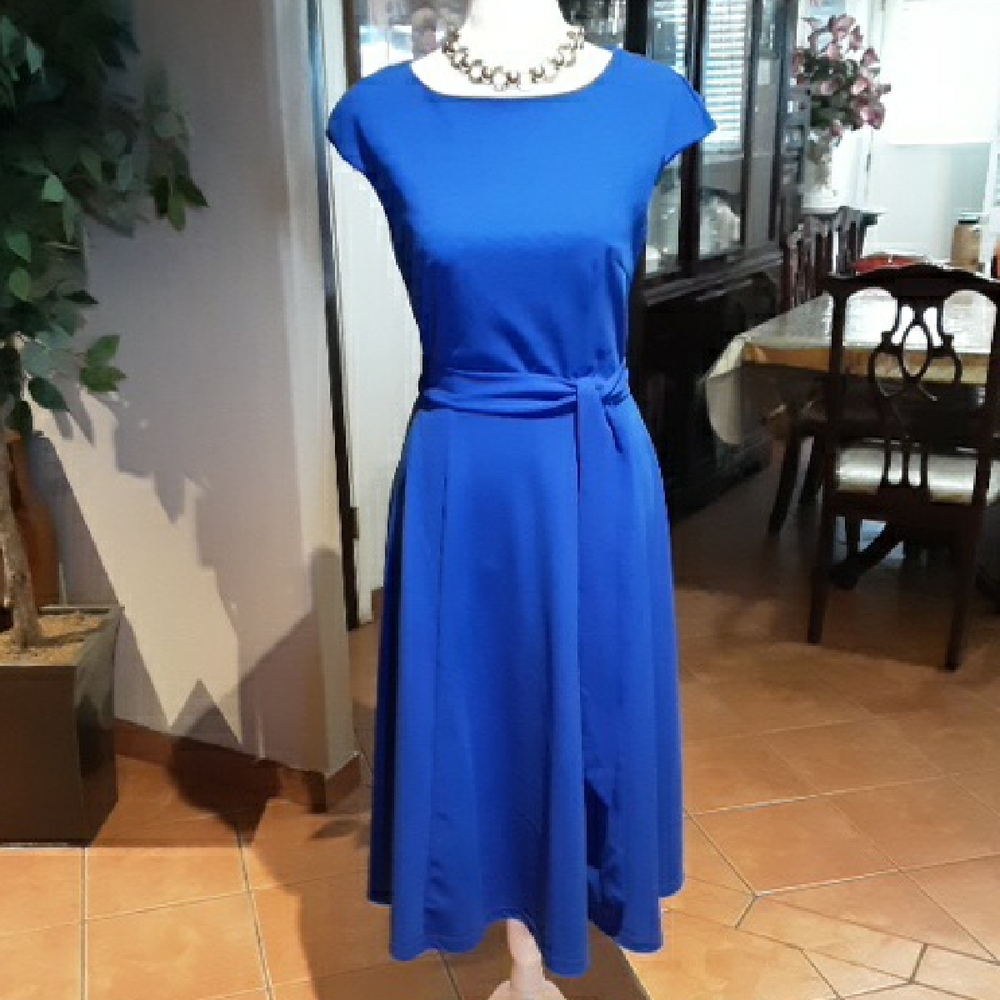 Chic Royal Blue Midi Dress